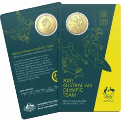 2020 50c Australian Olympic Team Round Gold Plated Uncirculated Coin - CuNi 7