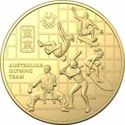 2020 50c Australian Olympic Team Round Gold Plated Uncirculated Coin - CuNi 5