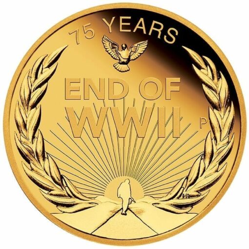2020 End of WWII 75th Anniversary 1/4oz .9999 Gold Proof Coin 1