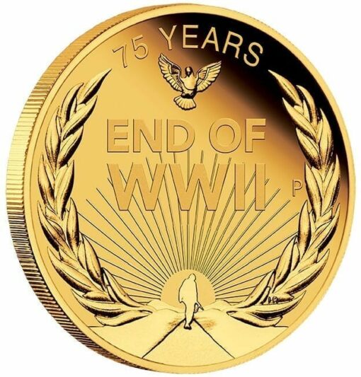 2020 End of WWII 75th Anniversary 1/4oz .9999 Gold Proof Coin 2