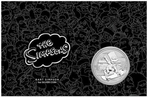 2020 The Simpsons - Bart Simpson 1oz .9999 Silver Coin in Black Card 2
