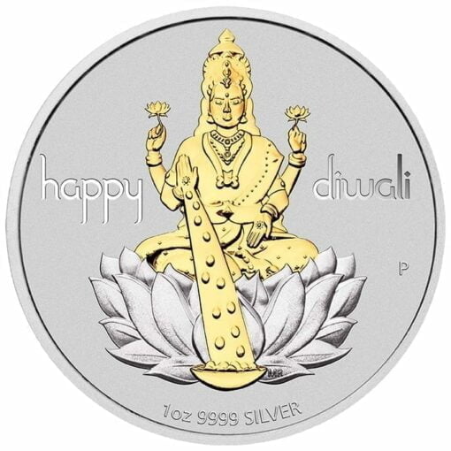 2020 Diwali 1oz .9999 Silver Gilded Medallion 1