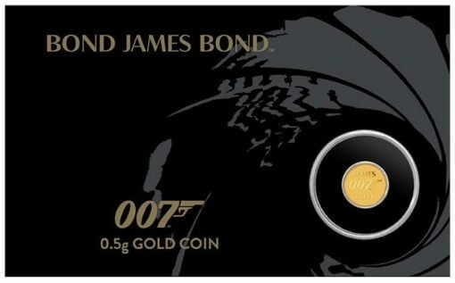 2020 007 James Bond 0.5g .9999 Gold Coin in Card 2