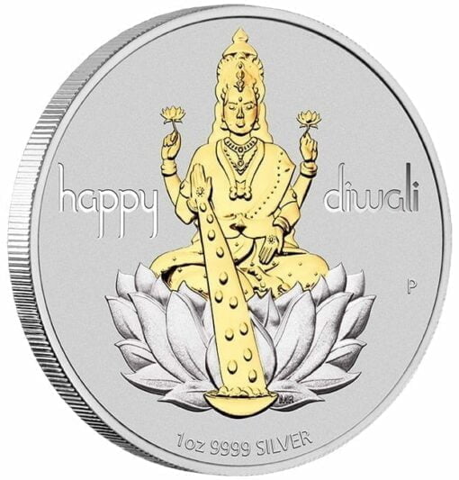 2020 Diwali 1oz .9999 Silver Gilded Medallion 2