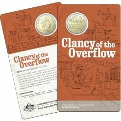 2020 50c Banjo Paterson - Clancy of the Overflow Uncirculated Coin in Card - AlBr 5