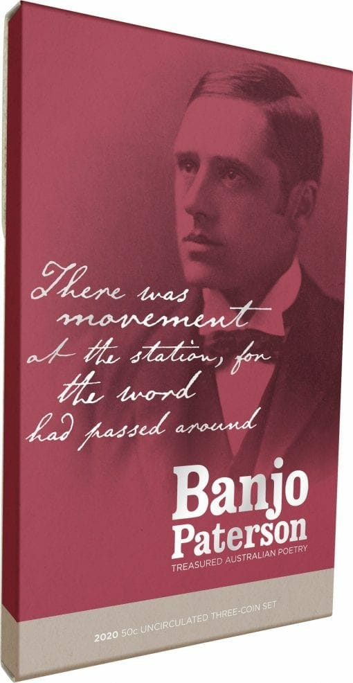2020 50c Banjo Paterson - Treasured Australian Poetry Uncirculated Three Coin Set - AlBr 2