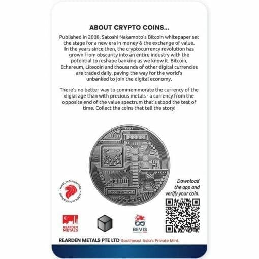 2020 Chad Crypto Series - Bitcoin 1oz .999 Silver Antiqued Coin 2