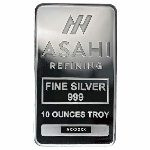 Asahi Refining 10oz .999 Silver Minted Bullion Bar 1