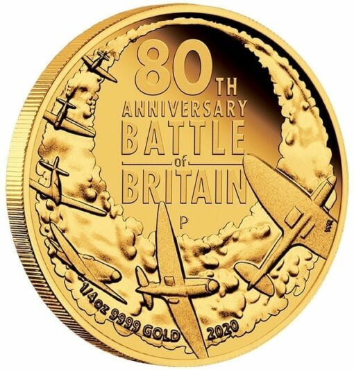 2020 80th Anniversary of The Battle of Britain 1/4oz .9999 Gold Proof Coin 2