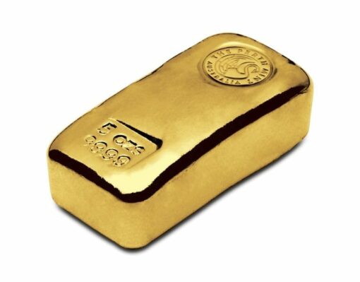 perth mint 5oz .9999 gold cast bullion bar
