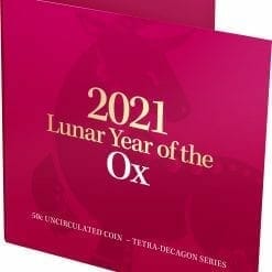 2021 50c Year of the Ox Uncirculated Tetra-Decagon Coin - CuNi 7
