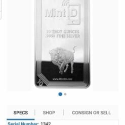 MintID Buffalo 10oz .999 Silver Minted Bullion Bar with NFC Scan Authentication 5