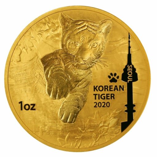2020 South Korean Tiger 1oz .999 Gold Round 1