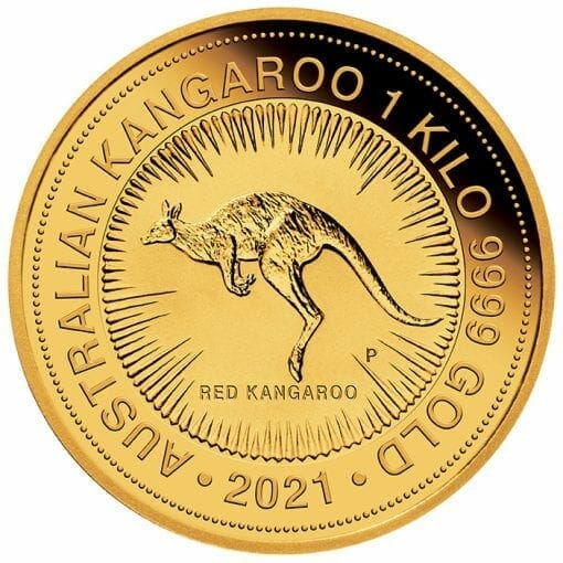2021 Australian Kangaroo 1kg .9999 Gold Bullion Coin - 1 Kilo 1