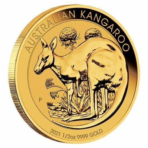 2021 Australian Kangaroo 1/2oz .9999 Gold Bullion Coin 2