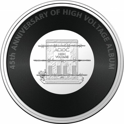 2020 20c AC/DC 45th Anniversary of High Voltage Coloured Uncirculated Coin 1