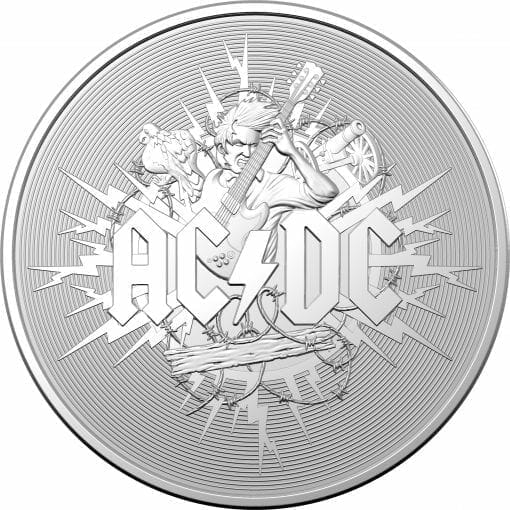 2021 $1 AC/DC 1oz .999 Silver Frosted Uncirculated Coin 1