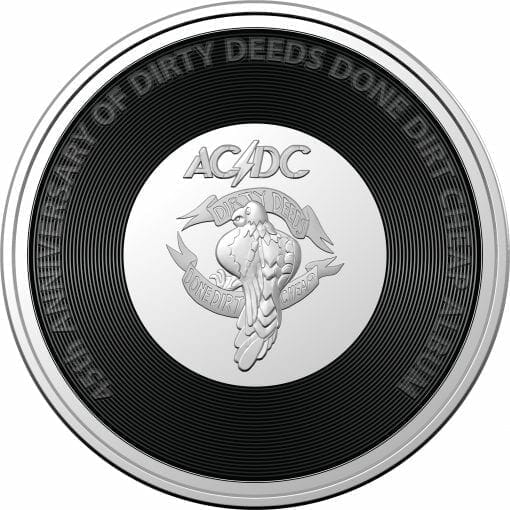 2021 20c AC/DC 45th Anniversary of Dirty Deeds Done Dirty Cheap Coloured Uncirculated Coin 1