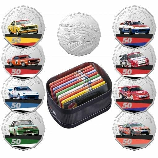 2020 50c Supercars - 60 Years of Touring Car Champions 9 Coin Set 1
