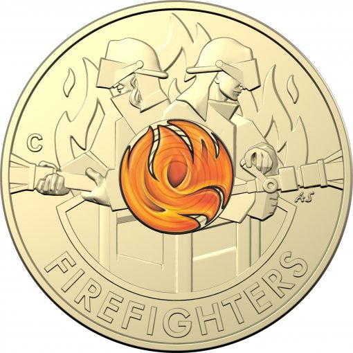 2020 $2 Firefighters Coin in Card Two Pack - "C" Mintmark & No Mintmark Coins 3