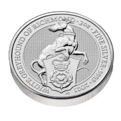 2021 The Queen’s Beasts – The White Greyhound of Richmond 2oz .9999 Silver Bullion Coin 6