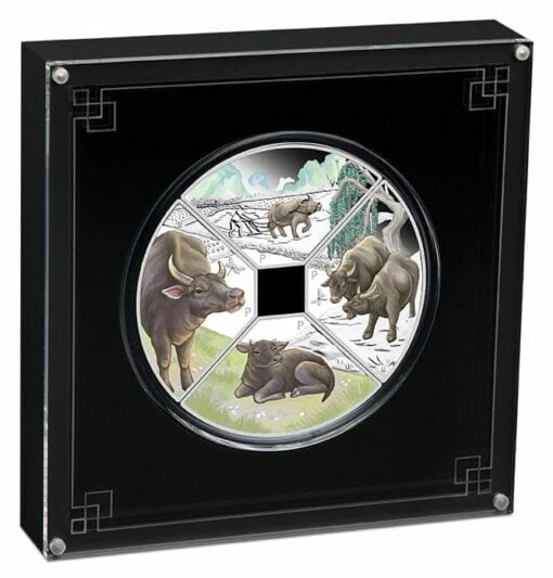 2021 Year of the Ox Quadrant 1oz .9999 Silver Proof Four Coin Set 4