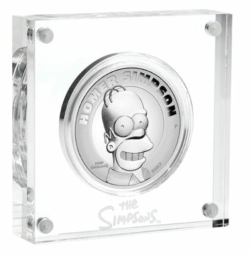 2021 Homer Simpson 2oz .9999 Silver Proof High Relief Coin 3