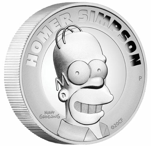 2021 Homer Simpson 2oz .9999 Silver Proof High Relief Coin 2
