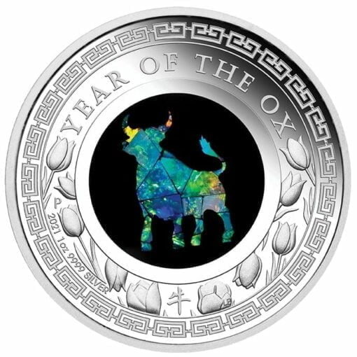 2021 Opal Lunar Series - Year of the Ox 1oz .9999 Silver Proof Coin 1