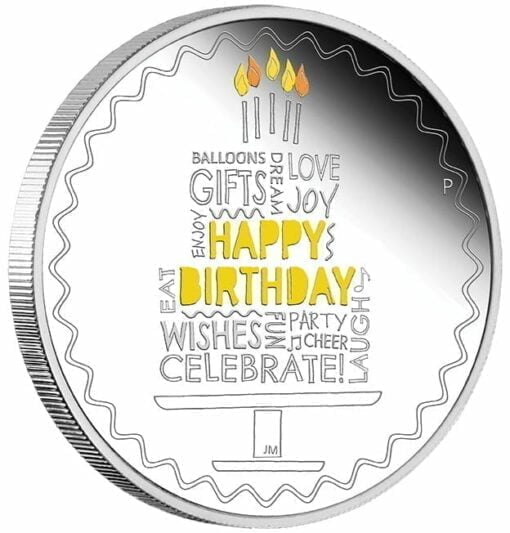2021 Happy Birthday 1oz .9999 Silver Proof Coloured Coin in Card 3