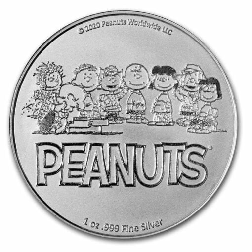 2020 Peanuts 70th Anniversary with Charlie Brown 1oz .999 Silver Bullion Round 2