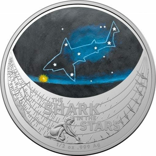 2021 $1 Star Dreaming - Beizam - The Shark in the Stars 1/2oz .999 Coloured Silver Coin 1