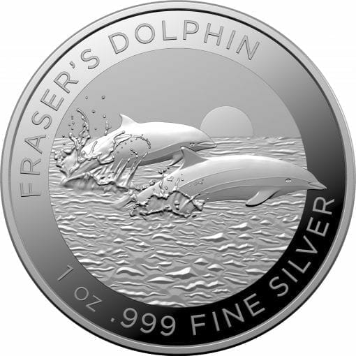 2021 $1 Australian Dolphin Series - Fraser's Dolphin 1oz .999 Silver Bullion Coin 1