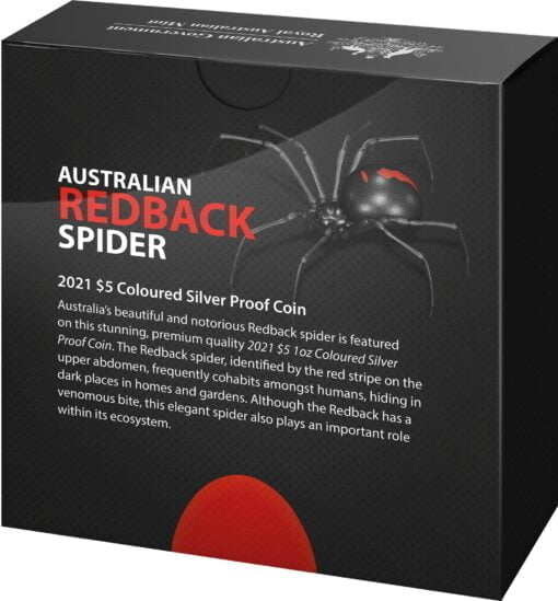 2021 Australia's Most Dangerous - Redback Spider 1oz .999 Silver Coloured Proof Coin 6