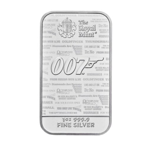 2020 007 James Bond - No Time To Die 1oz .9999 Silver Bullion Bar 1
