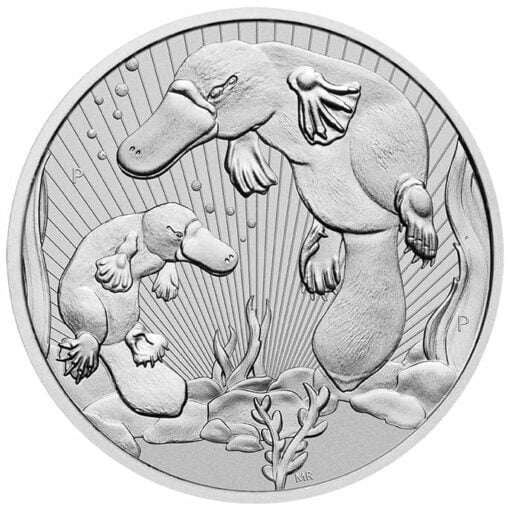 2021 Mother & Baby Platypus 2oz .9999 Silver Bullion Piedfort Coin 1