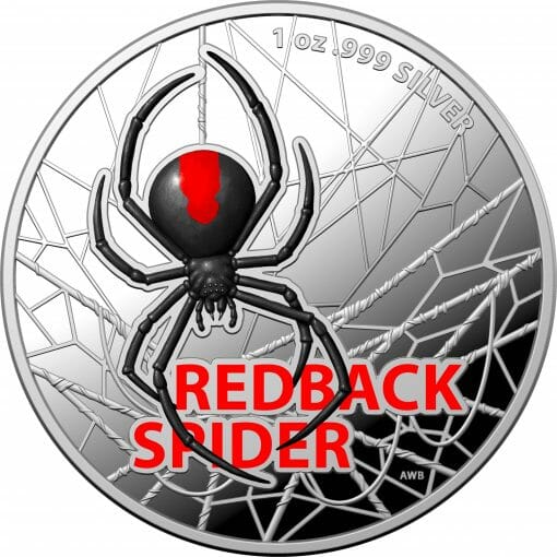 2021 Australia's Most Dangerous - Redback Spider 1oz .999 Silver Coloured Proof Coin 1