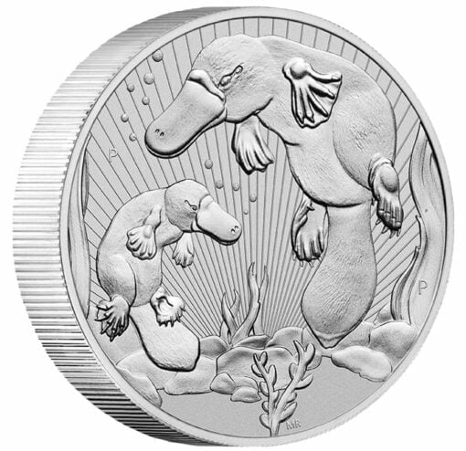 2021 Mother & Baby Platypus 2oz .9999 Silver Bullion Piedfort Coin 2