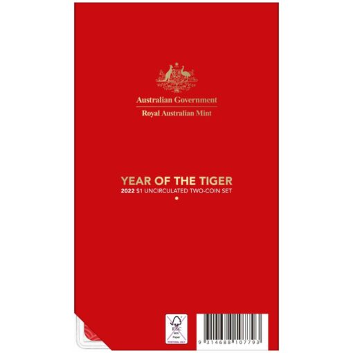 2022 $1 year of the tiger uncirculated two coin set - albr