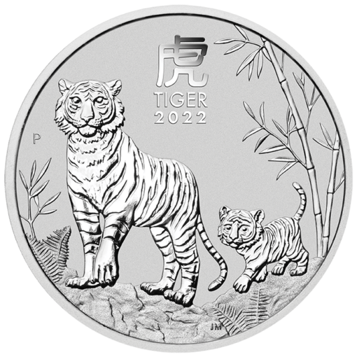 2022 year of the tiger 5oz .9999 silver bullion coin – lunar series iii