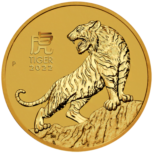 2022 year of the tiger 1/10oz .9999 gold bullion coin – lunar series iii
