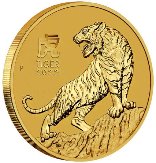 2022 year of the tiger 1/10oz .9999 gold bullion coin – lunar series iii