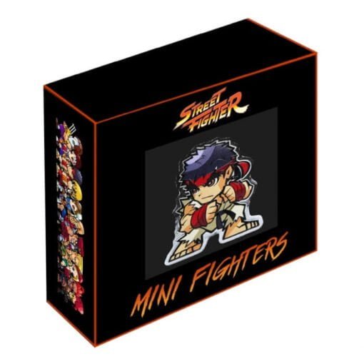 2021 mini fighters ryu 1oz. 999 silver proof coloured coin - street fighter