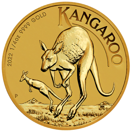 2022 australian kangaroo 1/4oz .9999 gold bullion coin