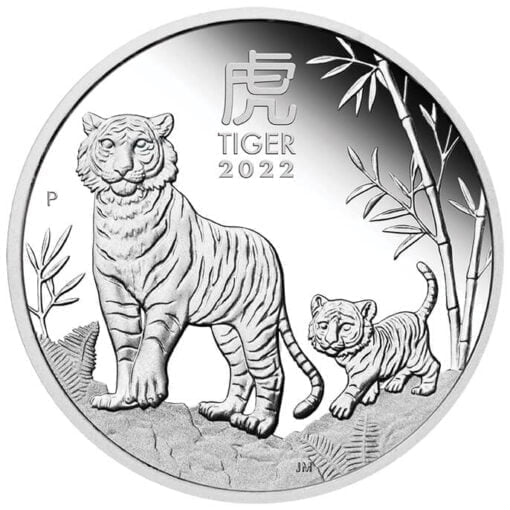 2022 year of the tiger 1oz .9999 silver proof coin - lunar series iii