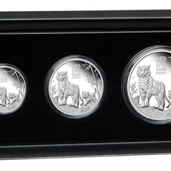 2022 year of the tiger. 9999 silver proof three coin set - lunar series iii