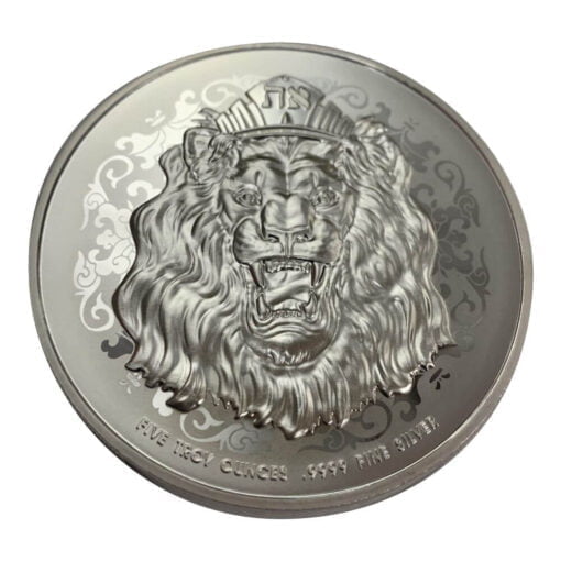 2021 Roaring Lion 5oz .9999 Silver High Relief Coin 2