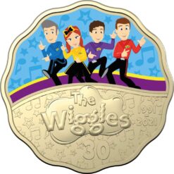 2021 30 Years of the Wiggles 30c Coloured Scalloped Two Coin Set - AlBr