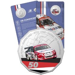 2020 50c 1998 Holden VS Commodore - 60 Years of Supercars Coloured Coin in Card
