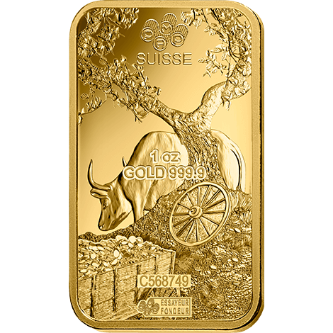 2021 Year of the Ox 1oz .9999 Gold Minted Bullion Bar - PAMP